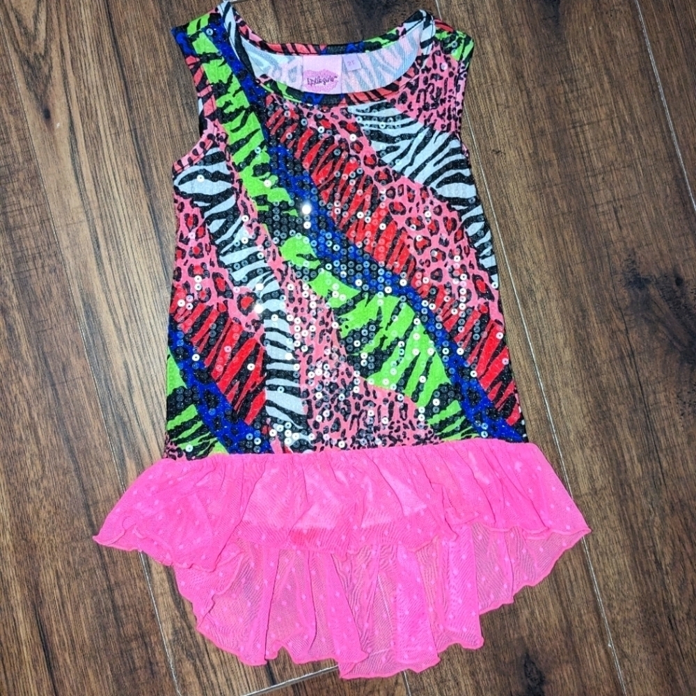 Lipstick Girls 2T sequin animal print dress